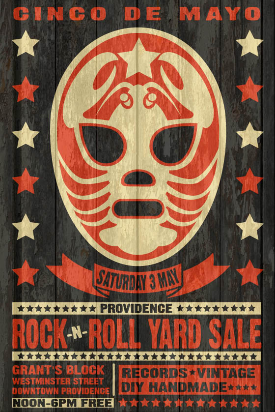 What Cheer presents the Cinco de Mayo Providence Rock and Roll Yard Sale and Block Party on Westminster Street in Downtown PVD on Saturday 3rd May 2014