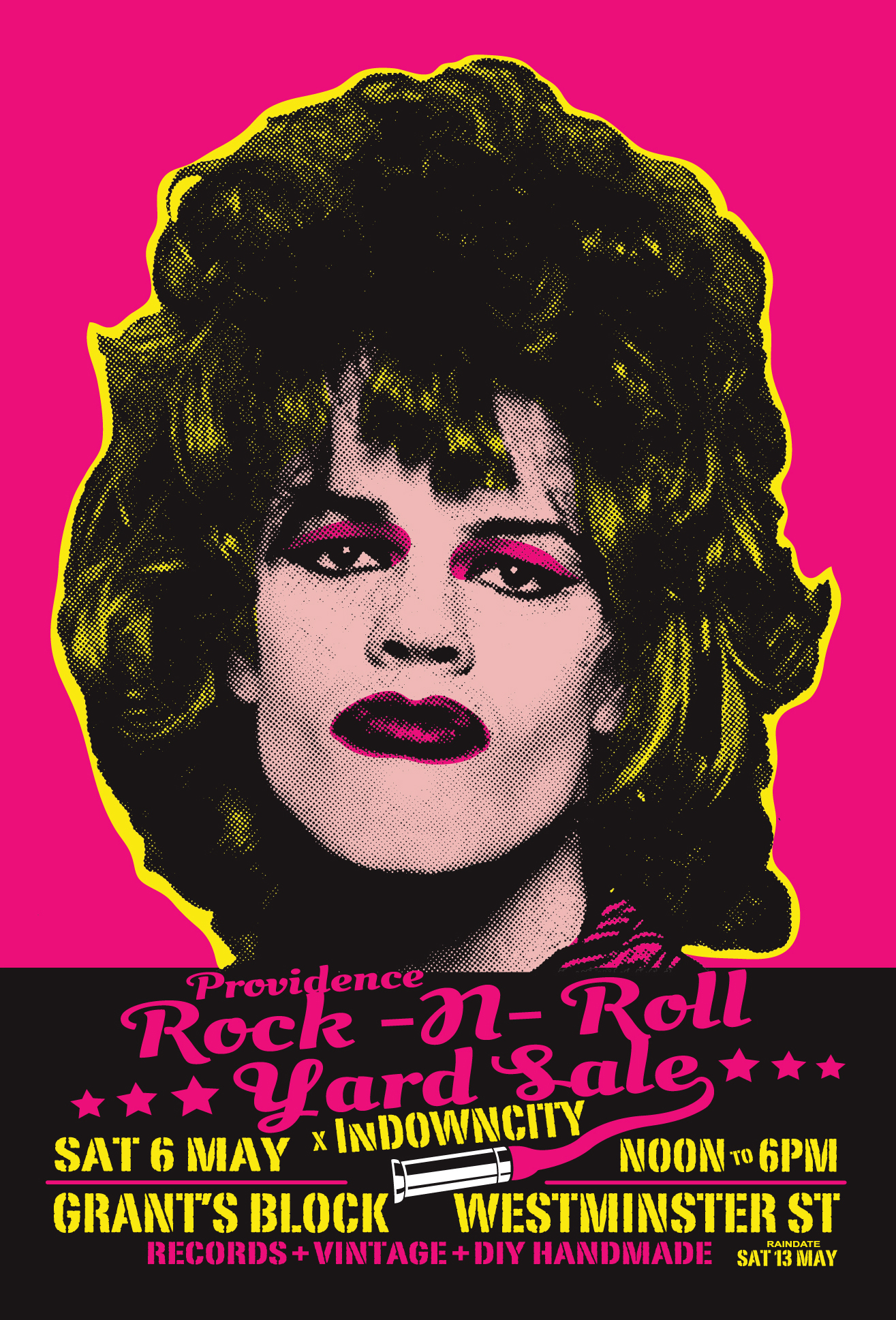 2023 PROVIDENCE ROCK AND ROLL YARD SALE POSTER BY SWAMP YANKEE