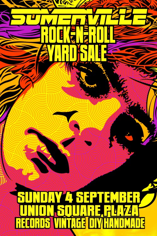 2022 SOMERVILLE ROCK AND ROLL YARD SALE 9.4.22 POSTER DESIGNED BY SWAMP YANKEE